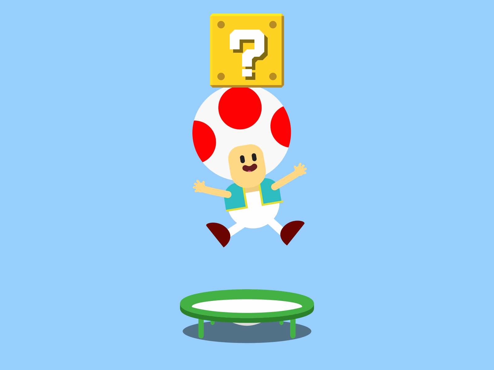 Bouncy Toad 2d adobe after effects aftereffects animation bounce cute design game loop mario nintendo toad videogame
