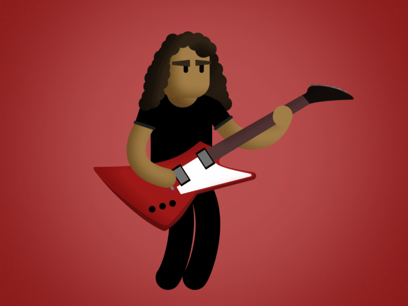Claudio Sanchez 2d after effects animation guitar music rock vector