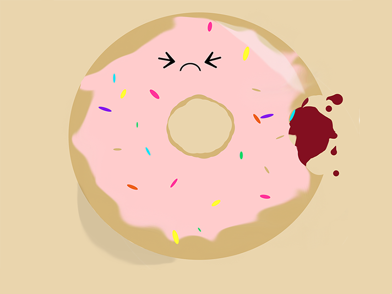 Strawberry filled donut by Lola Maria on Dribbble