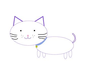 Kat cat illustration kawaii photoshop purple whiskers