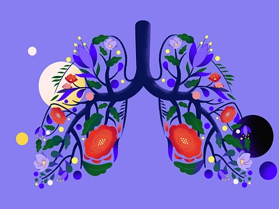 Lungs art design flowers graphic illustration lungs medicine shapes vector