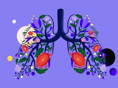 Lungs art design flowers graphic illustration lungs medicine shapes vector