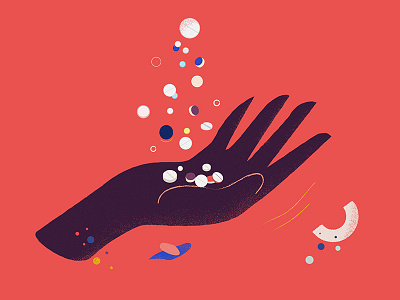 To excess absctract graphic hand illustration pills shapes vector