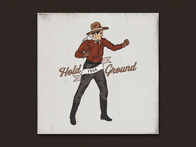 Hold Your Ground branding cowboy custom design hand drawn handmade illustration lettering t shirt typography vintage western