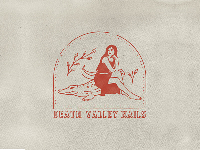 Death Valley Nails brand identity branding custom design hand drawn handmade illustration logo typography