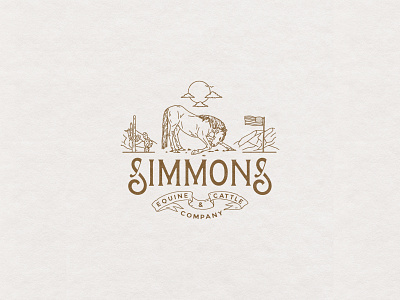 Simmons Equine & Cattle Co. brand identity branding branding design design hand drawn illustration logo typography