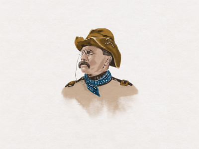 Roosevelt branding custom design hand drawn handmade illustration portrait president roosevelt watercolor