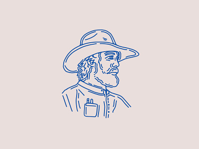 Pilgrim branding cowboy custom design hand drawn handmade illustration logo vintage western