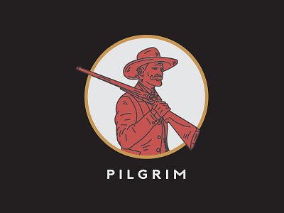 Pilgrim branding cowboy design hand drawn illustration logo pilgrim vintage western