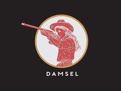 Damsel cowboy damsel design hand drawn illustration series vintage western