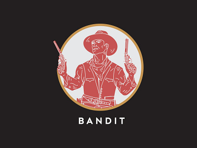 Bandit bandit cowboy design hand drawn illustration series vintage western