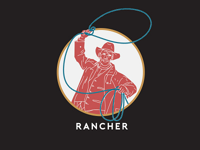 Rancher cowboy design hand drawn illustration rancher series vintage western