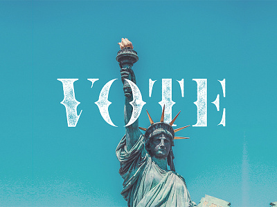 Vote 2016 custom election font hand made lettering liberty president statue typography vote