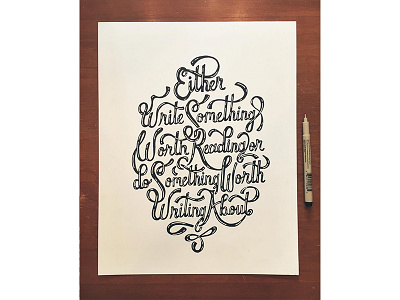 Ben Franklin art custom design hand drawn lettering paper pen typography