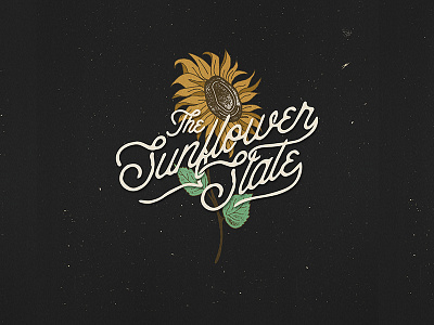 The Sunflower State design flower hand drawn hand letter illustration kansas state sunflower t shirt typography