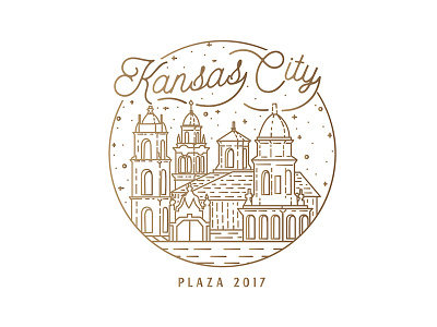 The Plaza city design handmade illustration kansas kansas city plaza product skyline stars