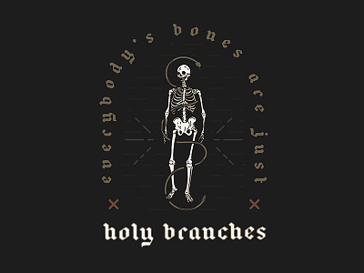 Holy Branches custom design handmade illustration skeleton skull snake t shirt