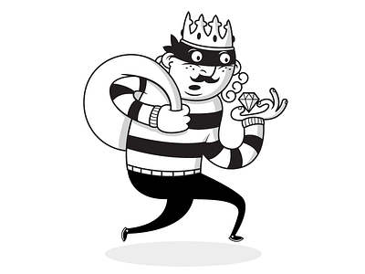 Robber Comp black jewl king robber theif thief white