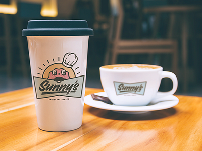 Sunny's Donuts coffee cup donuts