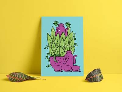 Terracotta Monster monster print succulent