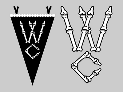 West Cozy Pennant monogram pennant skeleton