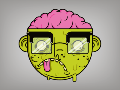 BRAINSSSSSS!!! brain glasses green nerd pink zombie