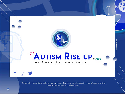 Autism Rise Up School Logo app bhm letter logo blue corporate creative design elegant green illustration vector