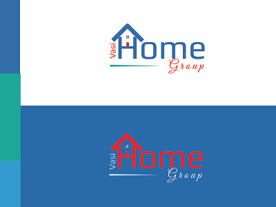 Vasi Home Group Logo bhm letter logo black blue branding business clean corporate creative cyan design elegant green illustration logo typography vector