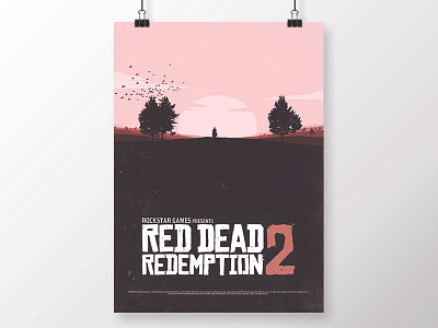 Red Dead Redemption 2 Fan Art cowboys fanboy gaming illustration poster sunset vectors western