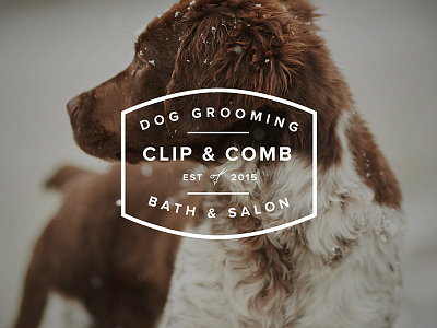 Dog Grooming Salon Logo branding dogs pets typography white