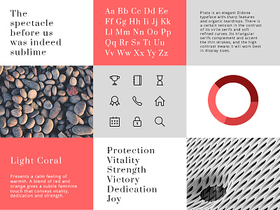 Branding Moodboard colour coral logo moodboard pebbles pink red serif typography