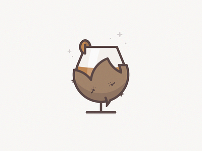 Buffalo Stance bourbon buffalo community drink icon illustration pecan thick line whiskey