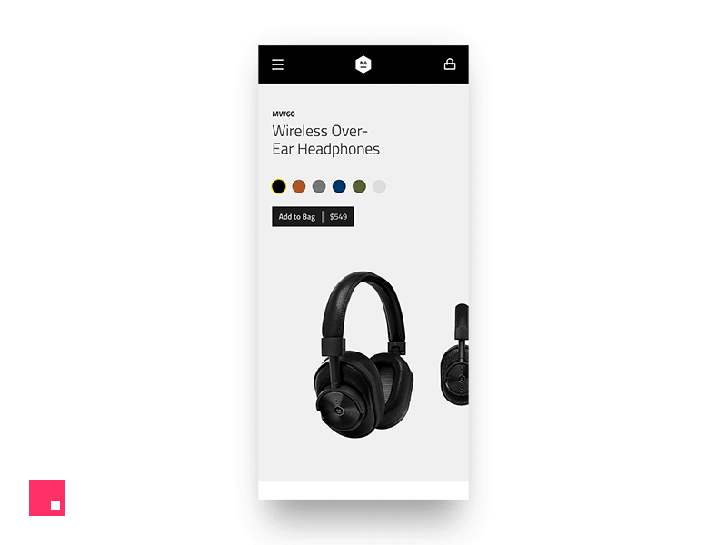Master & Dynamic animation ecommerce headphones invision parallax prototype shop studio timeline transition ui ux