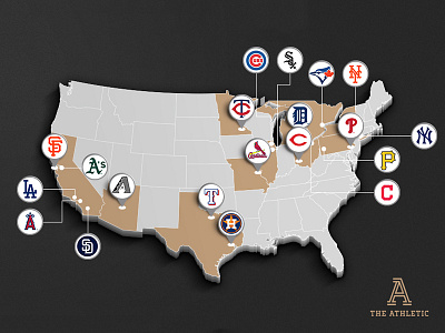 The Athletic Baseball News Coverage Map astros baseball detroit jays map minnesota mlb orioles sox sport yankees