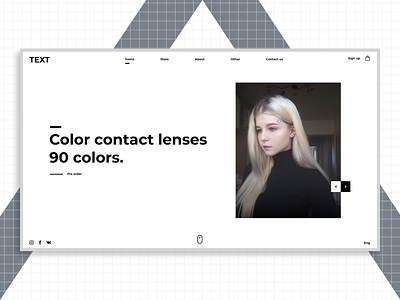 Landing page design for a lens store 👀 graphic design landing page minimalistic site social media ui web design