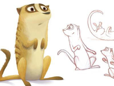 Trevor the Meerkat art book character childrens design digital illustration meerkat painting