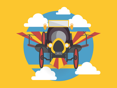 Chitty Chitty Bang Bang bang car chitty clouds flying flying car musical vector vintage yellow