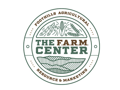 FARM Logo badge brown circle farm farming green logo