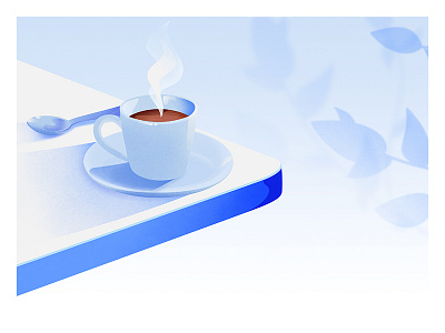 Morning routine blue break coffee illustration morning