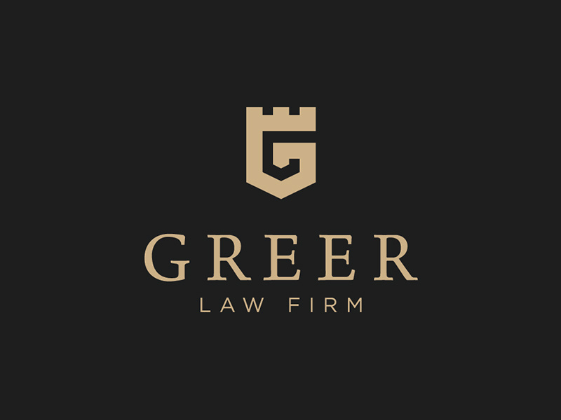 Greer Law Firm Logo Design criminal fortress g castle rook chess firm defense attorney lawyer law logo