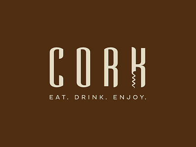 Cork Wine Bar Logo Design alcohol bar bistro bottle cocktail cork corkscrew drink logo pub restaurant wine