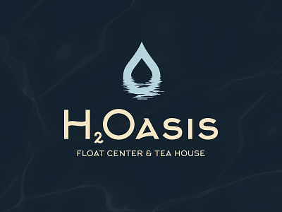 H2oasis Float Center & Tea House Logo Design aqua design drop droplet float h2o icon identity logo massage rain ripple salon spa therapy water