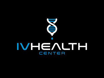 IV Health Center Logo Design blood clinica design dna drip drop genetic heal health hospital icon intravenous iv logo logomark medical medicine therapy vein water