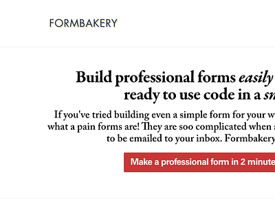 New Formbakery Homepage