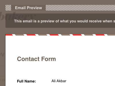 Form email preview