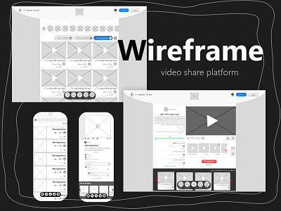 Wireframe Tajrobesaz - video share platform adobe xd design experience figma ui ux video platform web design website wireframe