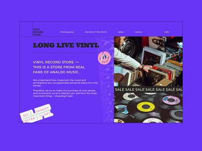 Vinyl record store branding design ui web design