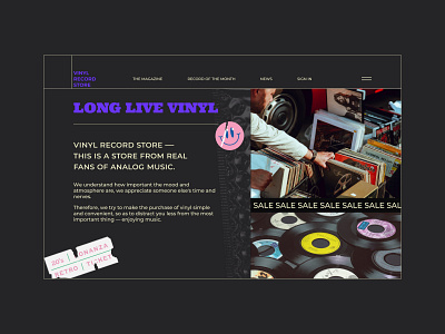 Vinyl record store branding design ui web design