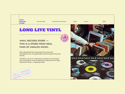 Vinyl record store branding design web design