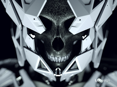 Post Human Helmet Close Up 3d android cinema4d cinematic concept art design helmet octane render robot sci fi skull title sequence